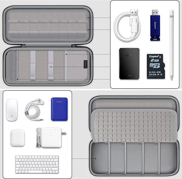 Alt view image 5 of 7 - Hard Electronics Organizer Universal Travel Cable Organizers Large Electronic Accessories Storage Case Bag for Laptop Adapter Cord Charger Plug Hard Drive Earphone USB Hub Black
