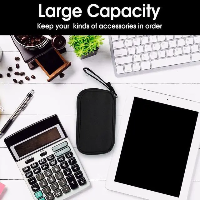 Alt view image 3 of 7 - Electronic Organizer Pouch Bag 3 Compartments Travel Cable Organizer Bag Pouch Portable Electronic Phone Accessories Storage Multifunctional Case for Cable Cord Charger Hard Drive Earphone(Black)