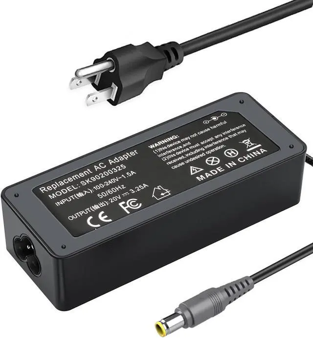 Main image of 65W Lenovo Laptop Charger Replacement for Lenovo ThinkPad X131E T420 T420 T420s T420s T530 T530 X220 X220 X230 SL510 E430 E530 E545 Edge 15 X120E X140E T430s T520 L430 B590 L420 AC Adapter Power Cord