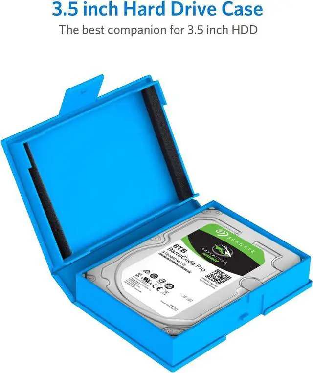 Alt view image 2 of 7 - 3.5 Inch Hard Drive Case HDD Protective Box with Shockproof Dustproof and Anti-Static Function Storage Case for 3.5 inch HDDs 6 Pack Orange/Blue/Gray (HPFx6)