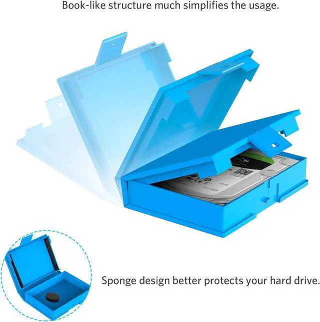 Alt view image 3 of 7 - 3.5 Inch Hard Drive Case HDD Protective Box with Shockproof Dustproof and Anti-Static Function Storage Case for 3.5 inch HDDs 6 Pack Orange/Blue/Gray (HPFx6)