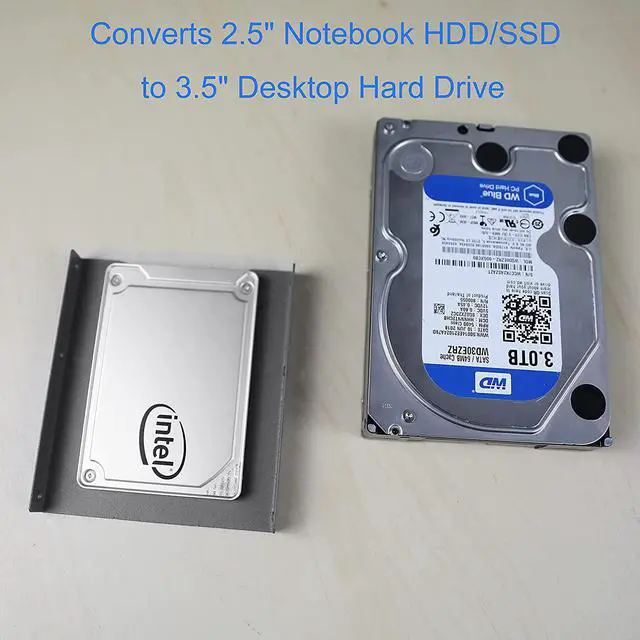 Alt view image 2 of 7 - 2Pack SSD Mounting Bracket 2.5 to 3.5 Adapter 2.5 to 3.5 Hard Drive Adapter SSD Bracket Converts 2.5 Notebook Hard Drive to 3.5 Desktop Hard Drive Bay Mounting Bracket Adapter