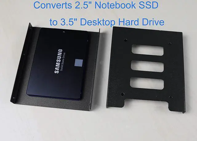 Alt view image 3 of 7 - 2Pack SSD Mounting Bracket 2.5 to 3.5 Adapter 2.5 to 3.5 Hard Drive Adapter SSD Bracket Converts 2.5 Notebook Hard Drive to 3.5 Desktop Hard Drive Bay Mounting Bracket Adapter