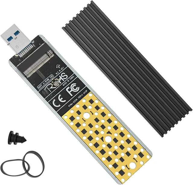 Main image of NVMe to USB Adapter M.2 SSD to USB 3.1 Type A Card M.2 PCIe Based M Key Hard Drive Converter Reader as Portable SSD 10 Gbps USB 3.1 Gen 2 Bridge Chip Support OS 2242 2260 2280 Size SSD
