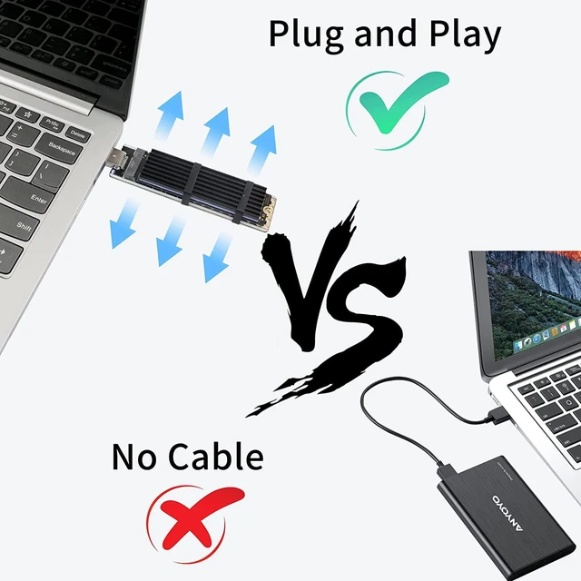Alt view image 7 of 7 - NVMe to USB Adapter M.2 SSD to USB 3.1 Type A Card M.2 PCIe Based M Key Hard Drive Converter Reader as Portable SSD 10 Gbps USB 3.1 Gen 2 Bridge Chip Support OS 2242 2260 2280 Size SSD