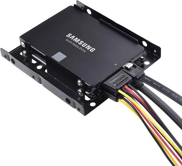 Alt view image 4 of 7 - SSD Mounting Bracket 2 Pack Dual SSD Bracket 2.5 to 3.5 Adapter SSD HDD Metal Mounting Bracket Adapter Hard Drive Holder for PC SSD