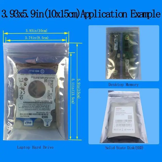Alt view image 3 of 7 - Anti Static Bags ESD Bags 30pcs Mixed Sizes Antistatic Resealable Bags for 3.5 Hard Drive 2.5 Solid State Drive with Labels ESD Shielding Bags for Varieties of Electronic Device