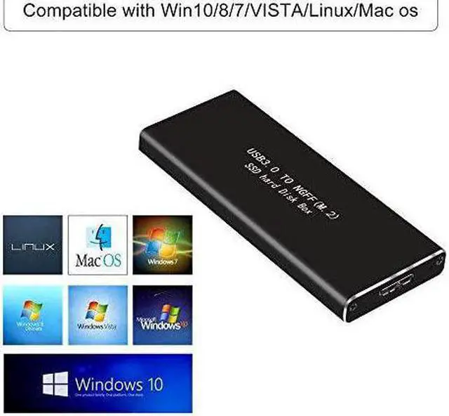 Alt view image 7 of 7 - M.2 SATA SSD to USB 3.0 External SSD Reader Converter Adapter Enclosure with UASP Support NGFF M.2 2280 2260 2242 2230 SSD with Key B/Key B+M