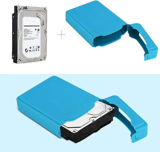 Alt view image 3 of 7 - Protective Storage Box for Hard Disk 3.5 Hard Case HDD SSD Anti-static Disk Storage Box Shockproof Dust-proof Non-slip(Blue)