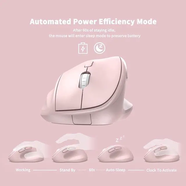 Alt view image 2 of 7 - MICROPACK Digitally Yours Ergonomic Wireless Mouse with USB Receiver for PC, Laptop and Desktop, Pink