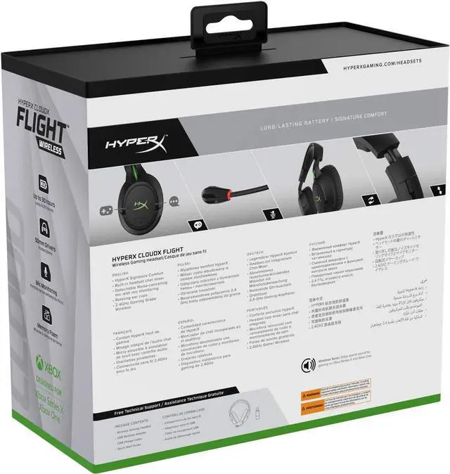 Alt view image 7 of 7 - HyperX CloudX Flight Wireless Gaming Headset, Official Xbox Licensed, Compatible with Xbox One and Xbox Series X|S, Game and Chat Mixer, Memory Foam, Detachable Noise-Cancellation Microphone