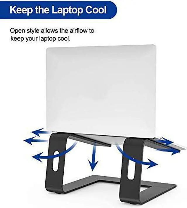 Alt view image 5 of 6 - Besign LS03 Aluminum Laptop Stand Ergonomic Detachable Computer Stand Riser Holder Notebook Stand Compatible with Air Pro Dell HP Lenovo More 10-15.6 Laptops Black