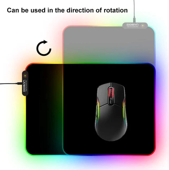 Alt view image 3 of 7 - RGB Gaming Mouse Pad with 11 RGB Light up Modes,LED Gaming Pad,Non-Slip Rubber Based Computer Mice mat Medium Size(13.7 x 10.3)