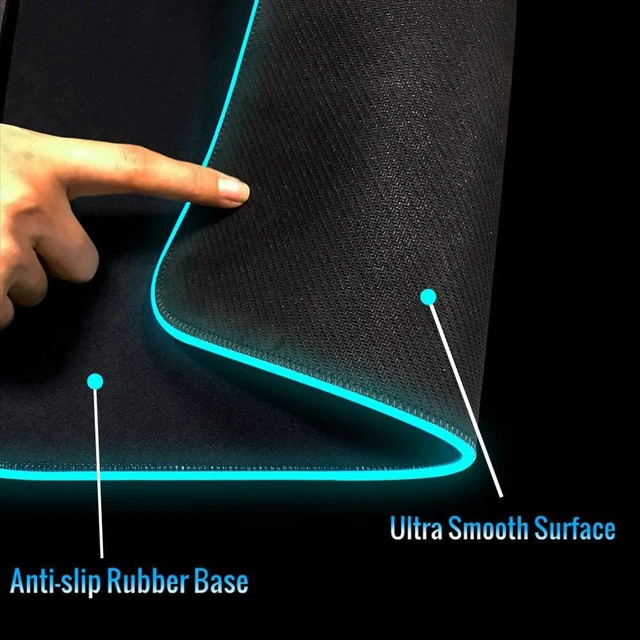 Alt view image 7 of 7 - RGB Gaming Mouse Pad with 11 RGB Light up Modes,LED Gaming Pad,Non-Slip Rubber Based Computer Mice mat Medium Size(13.7 x 10.3)