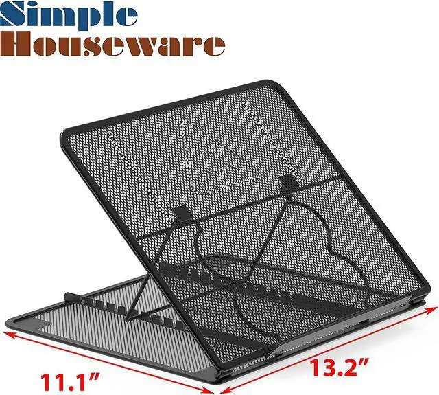 Alt view image 6 of 6 - Mesh Ventilated Adjustable Laptop Stand Black