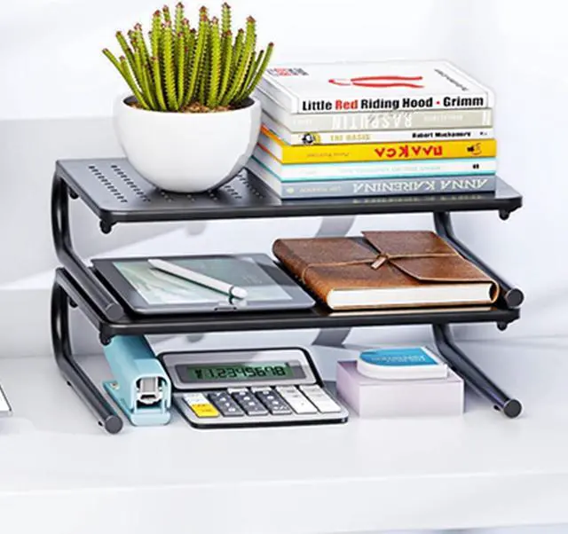 Alt view image 5 of 7 - HUANUO Monitor Stand Riser for Desk, Laptop Stand, Laptop Shelf w/Vented Metal, Desktop Computer Stand Desk Organizer for Laptop, PC, Printer