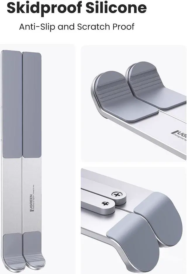 Alt view image 5 of 7 - UGREEN Laptop Stand for Desk Adjustable Portable Laptop Riser Computer Aluminum Foldable Notebook Stand Holder Compatible with MacBook Pro Air, HP, Lenovo, Dell up to 17.3 Inch