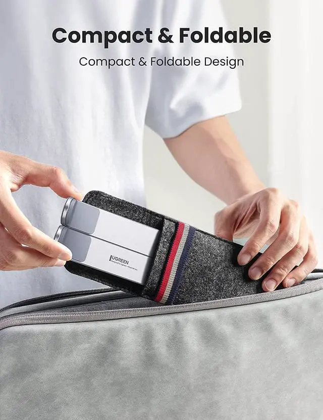 Alt view image 3 of 7 - UGREEN Laptop Stand for Desk Adjustable Portable Laptop Riser Computer Aluminum Foldable Notebook Stand Holder Compatible with MacBook Pro Air, HP, Lenovo, Dell up to 17.3 Inch