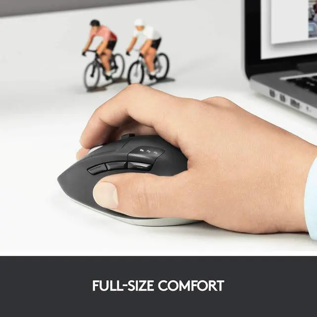 Alt view image 7 of 7 - Logi tech M720 Triathlon Multi-Device Wireless Mouse, Bluetooth, USB Unifying Receiver, 1000 DPI, 8 Buttons, 2-Year Battery, Compatible with Laptop, PC, Mac, iPadOS - Black