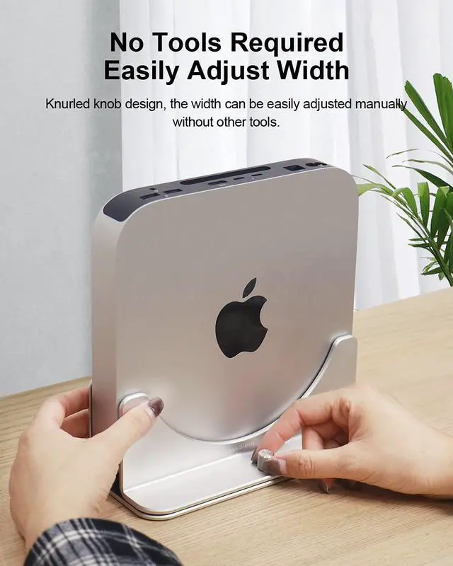 Alt view image 5 of 7 - Hagibis Vertical Stand for Mac Mini, Aluminum Alloy Laptop Stand Anti-Slip Computer Holder Desktop Stand Compatible with M1 Chip Mac Mini, MC25 Pro