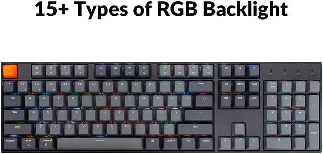 Alt view image 7 of 7 - Keychron K10 Full Size Layout RGB Backlit Hot-Swappable Mechanical Gaming Keyboard for Mac Windows, Multitasking 104-Key Bluetooth Wireless/USB Wired Computer Keyboard with Gateron G Pro Brown Switch