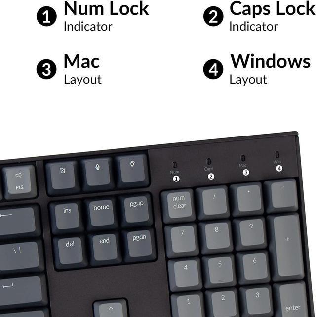 Alt view image 6 of 7 - Keychron K10 Full Size 104 Keys Bluetooth Wireless/USB Wired Mechanical Gaming Keyboard for Mac with Gateron G Pro Red Switch/Multitasking/White LED Backlight Computer Keyboard for Windows Laptop