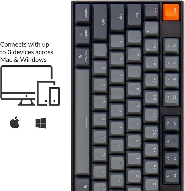 Alt view image 2 of 7 - Keychron K10 Full Size 104 Keys Bluetooth Wireless/USB Wired Mechanical Gaming Keyboard for Mac with Gateron G Pro Red Switch/Multitasking/White LED Backlight Computer Keyboard for Windows Laptop