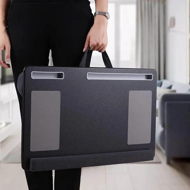 Alt view image 4 of 6 - Extra Large Lap Laptop Desk- Home Office Portable LapDesk with Mouse Pad & Wrist Rest for Notebook/MacBook/Tablet Sofa Bed Working Writing Drawing (Carbon Black Fit Up to 17-inch Laptops)