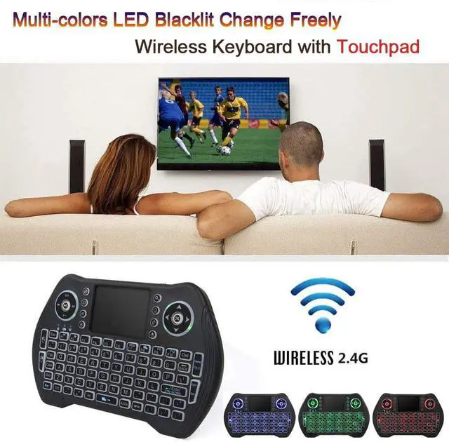 Alt view image 2 of 6 - Backlit Wireless Mini Keyboard With Touchpad Mouse Combo and Multimedia Keys for Android TV Box HTPC PS3 Smart TV Tablet Linux Windows MacOS New Mini Keyboard with Rechargeable Li-ion Battery
