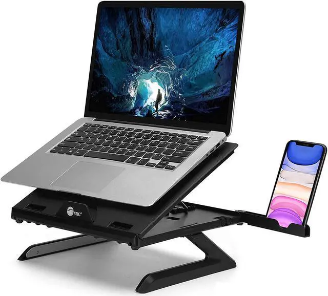 Main image of Laptop Stand Ergonomic Adjustable Riser Stand with Smart Phone Holder & Heat-Vent Portable Design & Dimensions Fit 10 to 17 Laptop Load Bearing 22 lbs max ABS + Aluminum (CE-MT3911-S1)