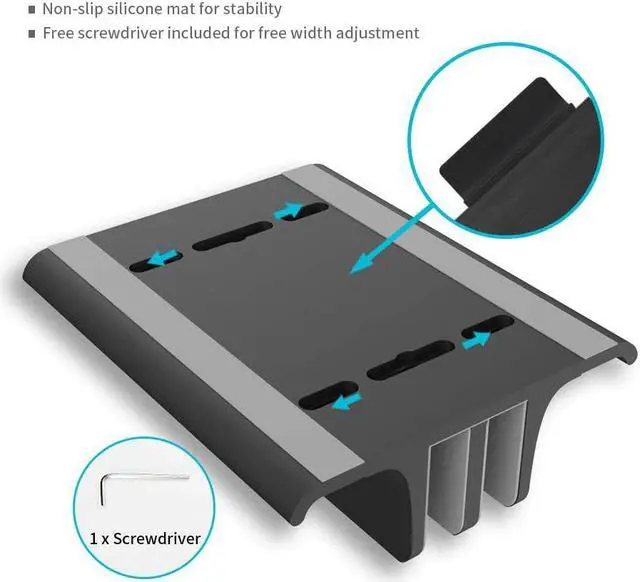 Alt view image 6 of 7 - Vaydeer 3-in-1 Vertical Laptop Stand Holder, Aluminum Laptop Stand for Desk with Adjustable Dock, Space-Saving Organizer for All MacBook, Surface, Samsung, HP, Dell, up to 17.3 inch Black