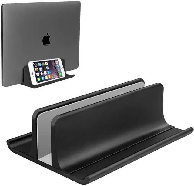 Main image of VAYDEER Vertical Laptop Stand Holder Adjustable Desktop Notebook Dock Space-Saving Three-in-one for All MacBook Pro Air, Mac,HP, Dell, Microsoft Surface,Lenovo, up to 17.3 inch Black