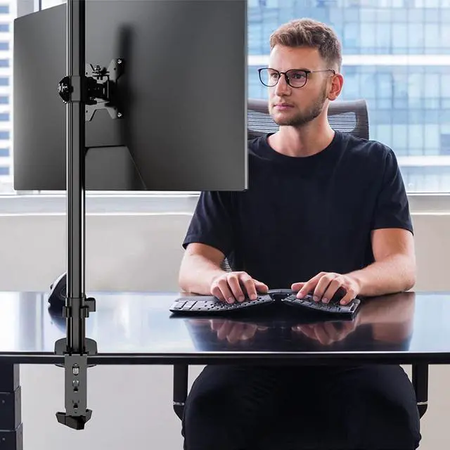 Alt view image 4 of 6 - Pholiten Single Tall Monitor Stand, Extra Tall 31 Inch Monitor Mount, Fully Adjustable Tall Monitor arm for 13-32 Inch LCD ScreenHolds up to 22lbs
