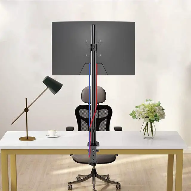 Alt view image 3 of 6 - Pholiten Single Tall Monitor Stand, Extra Tall 31 Inch Monitor Mount, Fully Adjustable Tall Monitor arm for 13-32 Inch LCD ScreenHolds up to 22lbs