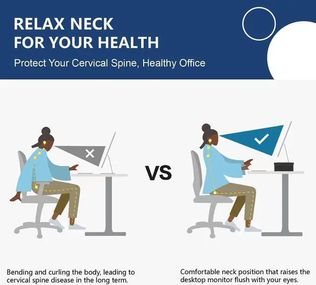 Alt view image 7 of 7 - FITUEYES Monitor Stand - 2 Tier Computer Monitor Riser Shelf, Wood Desktop Stand for Laptop Computer Screen, Desk Organization, Office Supplies