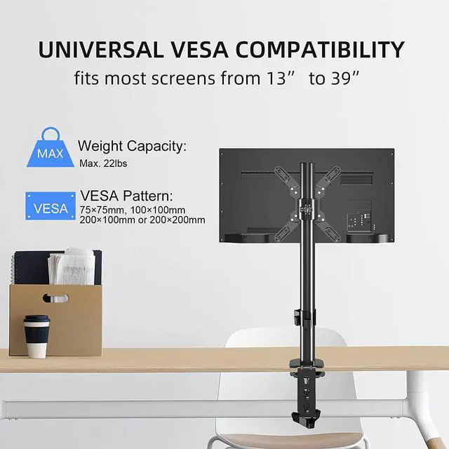Alt view image 4 of 7 - Single Monitor Mount Single Monitor Desk Mount with VESA Extension Kit from 7575 to 200200mm fits 13-39 inch Monitors/TV Screens Monitor Arm Monitor Stands Monitor Stand Desk Mount Vesa Mount