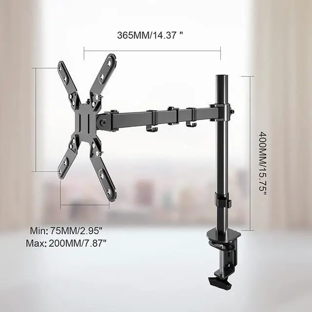 Alt view image 5 of 7 - Single Monitor Mount Single Monitor Desk Mount with VESA Extension Kit from 7575 to 200200mm fits 13-39 inch Monitors/TV Screens Monitor Arm Monitor Stands Monitor Stand Desk Mount Vesa Mount