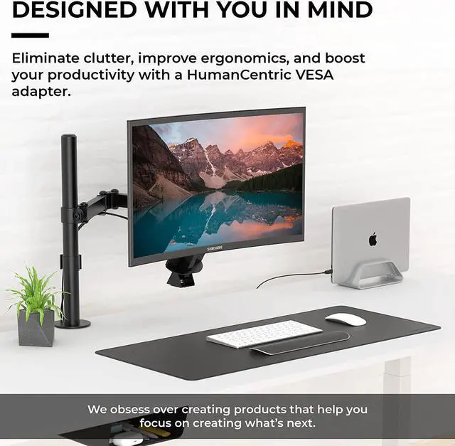 Alt view image 4 of 7 - VESA Mount Adapter for Samsung Curved Monitors 32 inch CF397 and Samsung 24 inch CRG5 VESA Adapter Bracket Mounts Monitor to VESA Stand Arm or Desk Mount with 75x75 or 100x100 mm