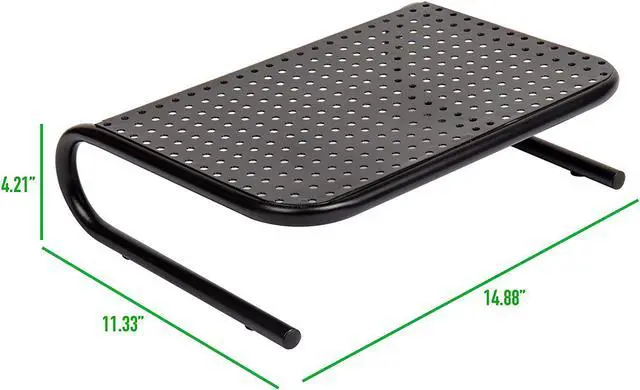 Alt view image 3 of 7 - 2METMONST-BLK Metal Monitor Stand Monitor Riser for Computer Laptop Desk iMac 2-Pack Black