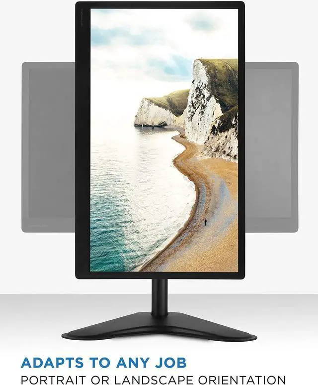 Alt view image 5 of 7 - Mount-It! Free Standing Monitor Stand for Desktops | Single Monitor Mount | VESA 75 100 Compatible Displays | Height Adjustable Tilt Swivel Rotating | Fits 21.5 23 24 27 28 29 32 Inch Computer Screen