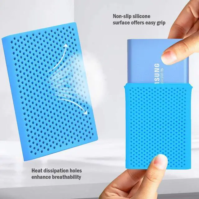 Alt view image 3 of 7 - Shockproof Carrying Case + Silicone Cover Combo for Samsung T5 / T3 Portable 250GB 500GB 1TB 2TB SSD USB 3.1 External Solid State Drives Protective Hard EVA Storage Case Bag -Black