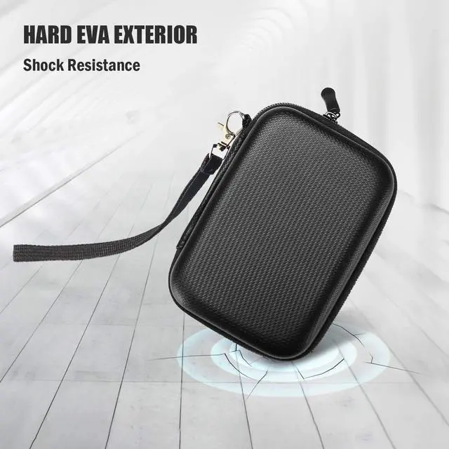 Alt view image 6 of 7 - Shockproof Carrying Case + Silicone Cover Combo for Samsung T5 / T3 Portable 250GB 500GB 1TB 2TB SSD USB 3.1 External Solid State Drives Protective Hard EVA Storage Case Bag -Black