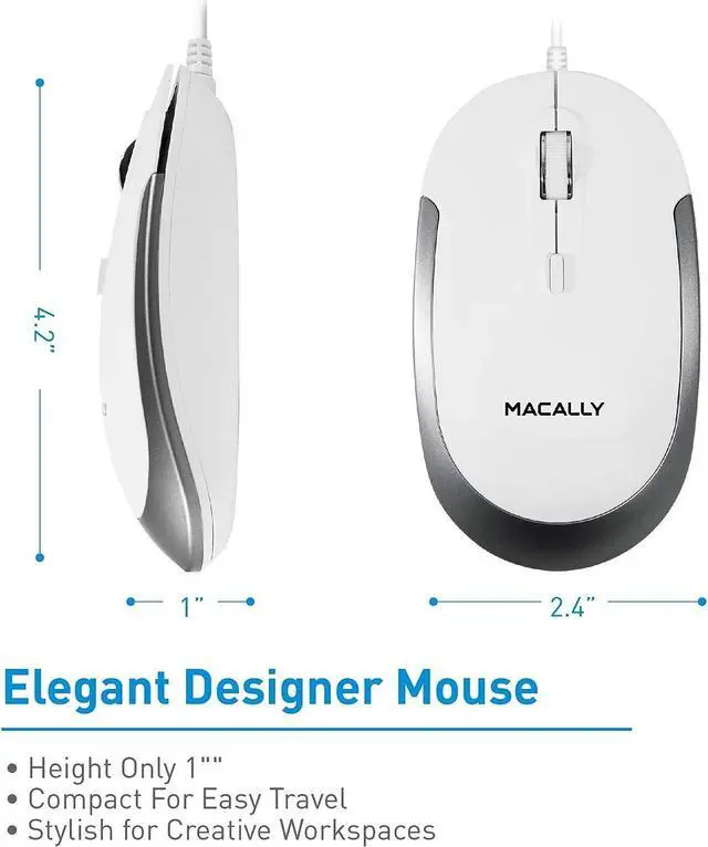 Alt view image 5 of 7 - Macally Ultra Slim Wired Computer Keyboard, Silent Wired Mouse, and a Ergonomic Laptop Stand, All Your Office Needs