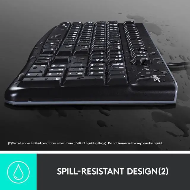 Alt view image 5 of 7 - MK120 Wired Keyboard and Mouse Combo for Windows Optical Wired Mouse Full-Size Keyboard USB Plug-and-Play Compatible with PC Laptop - Black