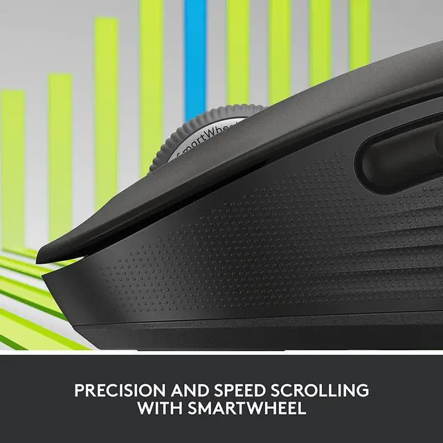 Alt view image 2 of 7 - Logi tech Signature M650 L Full Size Wireless Mouse - For Large Sized Hands, 2-Year Battery, Silent Clicks, Customizable Side Buttons, Bluetooth, for PC/Mac/Multi-Device/Chromebook - Black