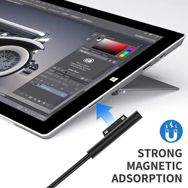 Alt view image 3 of 5 - Type-c Female to Microsoft Surface Magnetic PD 45W 15V/3A Fast Charging Cable Compatible with Surface Pro 3/4/5/6 Surface GO Surface Book 1/2 Surface Laptop1/2