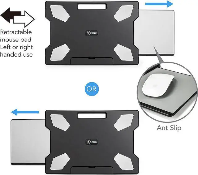 Alt view image 3 of 7 - Upgrade Portable Lightweight Laptop Pad with Foldable Laptop Stopper Retractable Mouse Pad Tray for Business Study WFH.