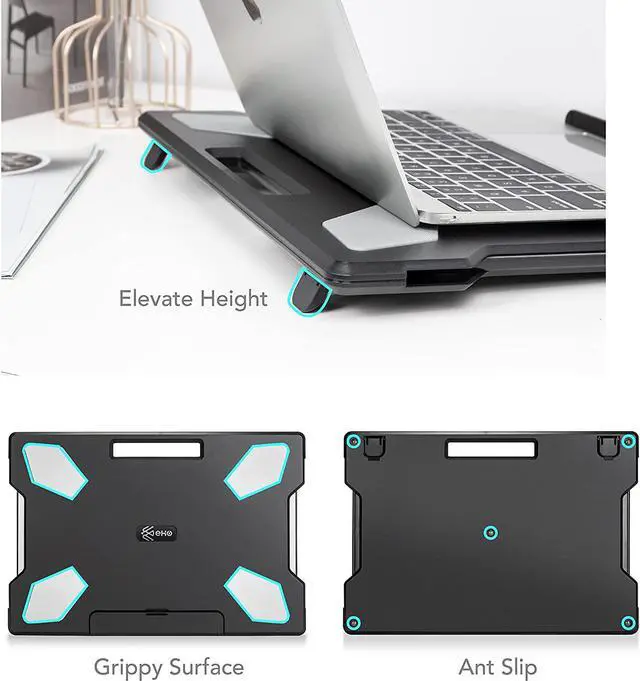 Alt view image 5 of 7 - Upgrade Portable Lightweight Laptop Pad with Foldable Laptop Stopper Retractable Mouse Pad Tray for Business Study WFH.