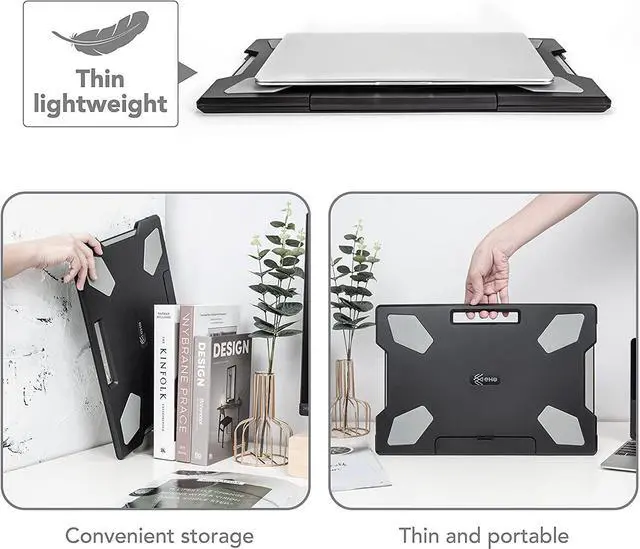 Alt view image 6 of 7 - Upgrade Portable Lightweight Laptop Pad with Foldable Laptop Stopper Retractable Mouse Pad Tray for Business Study WFH.