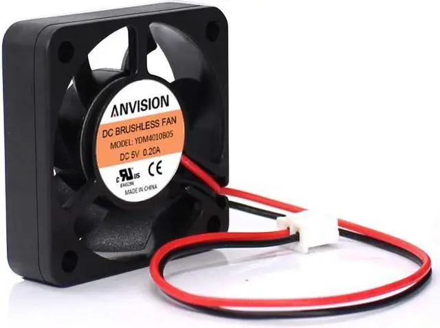 Alt view image 2 of 7 - 2-Pack 40mm x 10mm DC 5V Brushless Cooling Fan, Dual Ball Bearing, 2-Pin